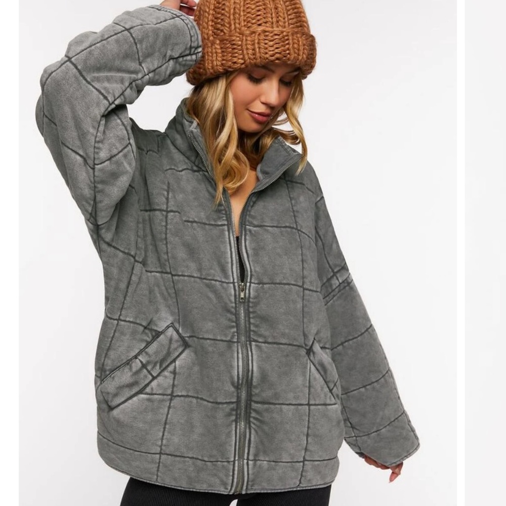 Forever 21 Quilted Zip-Up Jacket